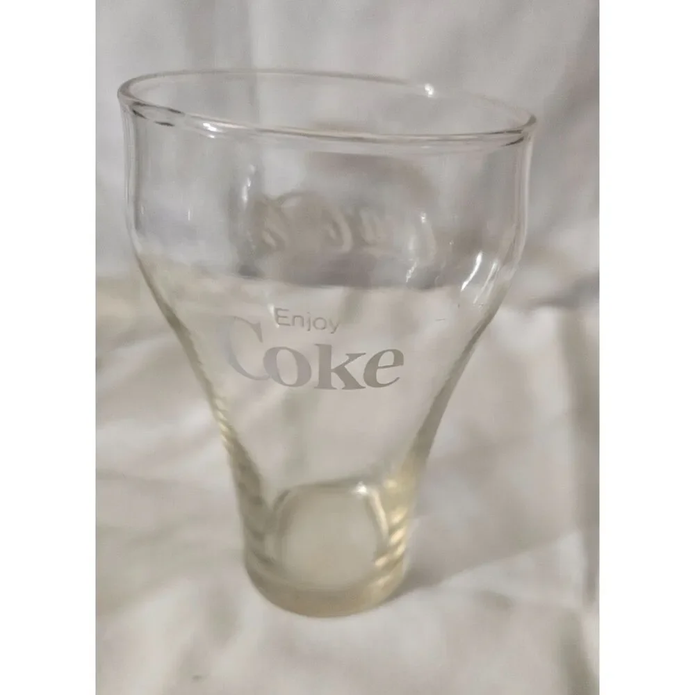 Vintage Clear Glass Coca-Cola Script Glasses (Set of 8)